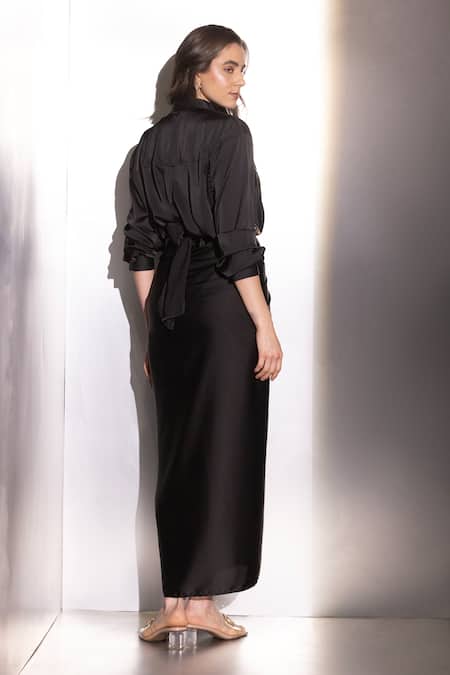 Label Muslin Embellished Shirt & Skirt Set 