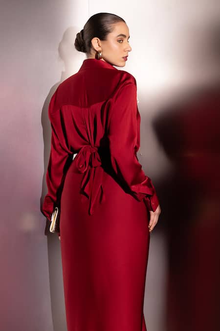 Label Muslin Embellished Shirt & Skirt Set 