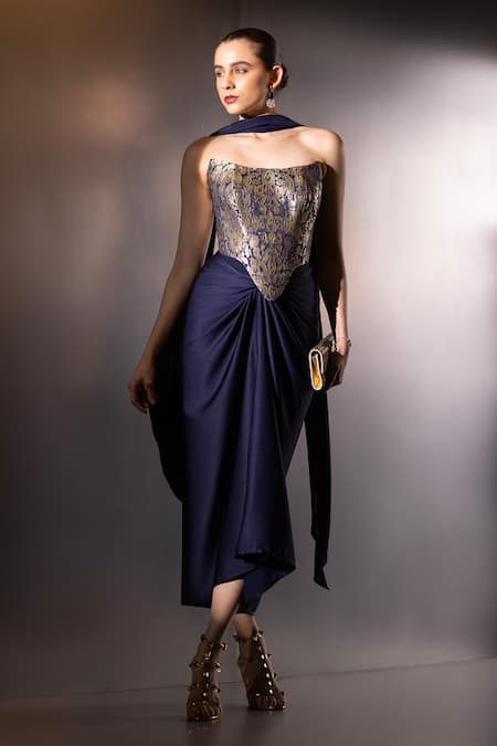 Label Muslin Contour Draped Skirt & Corset Set 