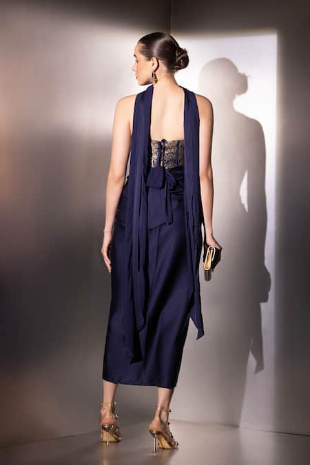 Label Muslin Nyra Contour Corset & Draped Skirt Set 