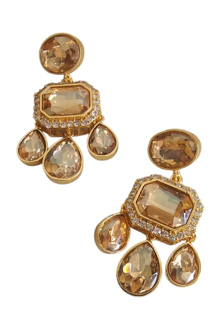 Bblingg_Gold Plated Crystals, Stones Araana Mini Danglers _Online_at_Aza_Fashions