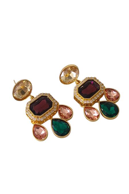 Bblingg_Multi Color Crystals, Stones Aaana Mini Danglers _Online_at_Aza_Fashions