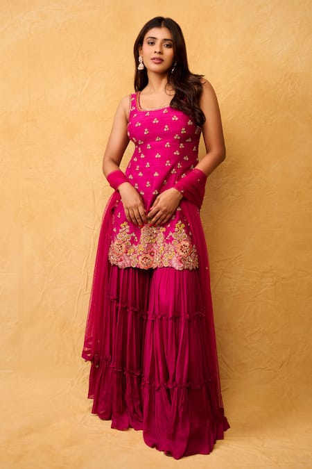 Anu Pellakuru Taeangita Embroidered Kurta Sharara Set 