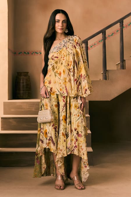 1999ad By Amita & Deepak Floral Print Kurta & Sharara Set 