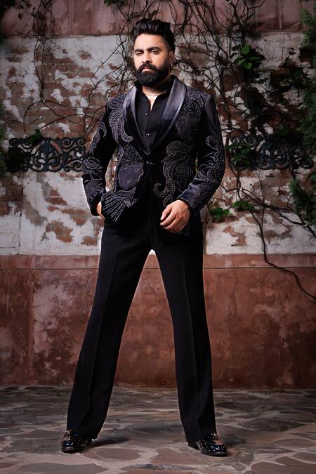 Courtyard By Abhi Handwork Embroidered Tuxedo Set 