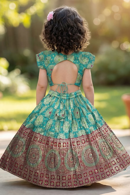 Maaikid Zari Embroidered Top & Lehenga Set 