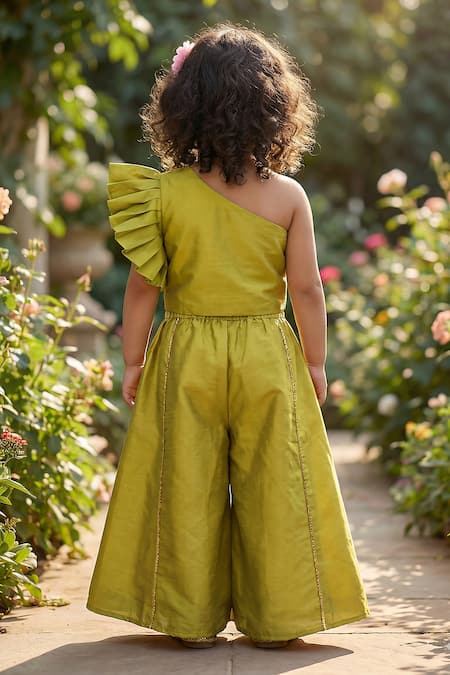 Maaikid Mirror Embroidered Crop Top & Palazzo Set 