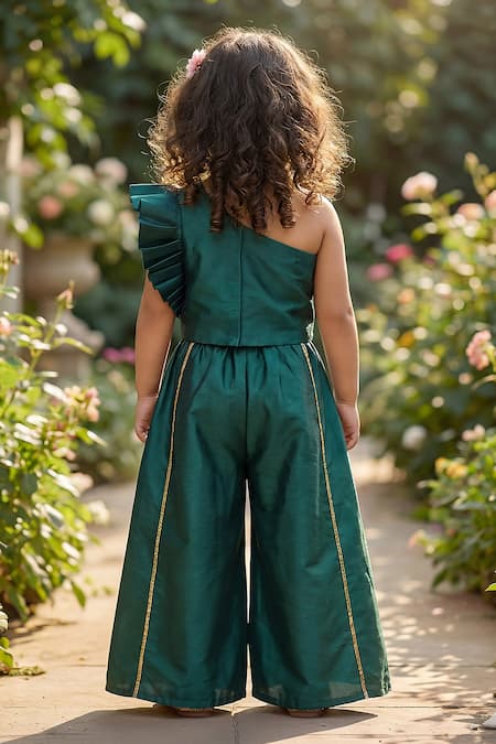 Maaikid Mirror Work Crop Top & Palazzo Set 