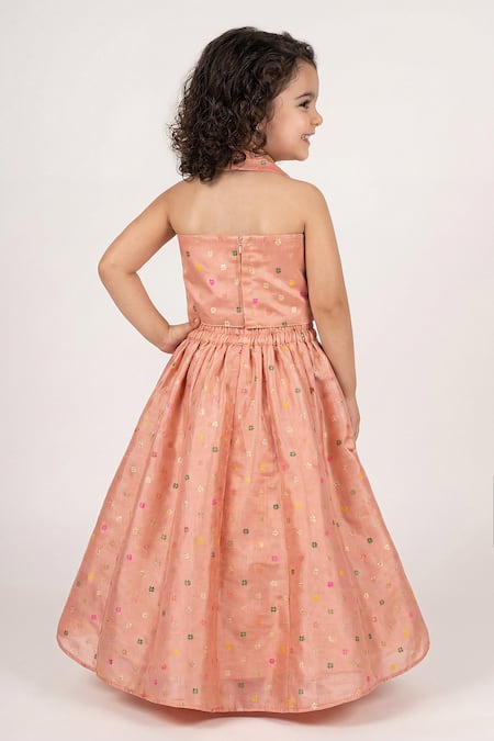 Maaikid Woven Top & Lehenga Set 