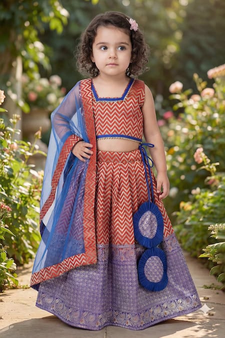 Maaikid Chevron Pattern Lehenga Set 