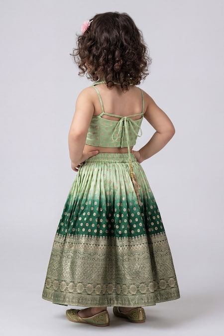 Maaikid Ombre Woven Lehenga & Blouse Set 