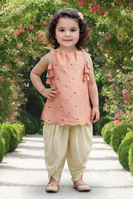 Maaikid Ruffle Kurta & Dhoti Pant Set 