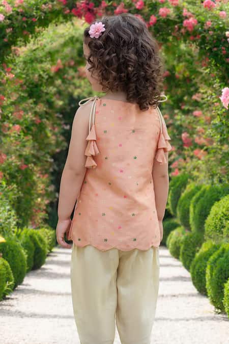 Maaikid Ruffle Kurta & Dhoti Pant Set 