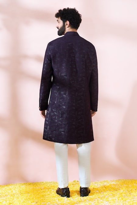 Arihant Rai Sinha Geometric Pattern Sherwani & Solid Pant 
