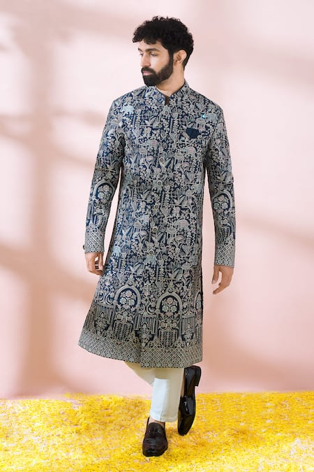 Arihant Rai Sinha Thread Sequin Embroidered Sherwani & Pant Set 