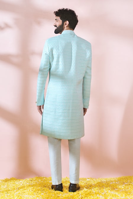 Arihant Rai Sinha Geometric Thread Sequin Sherwani & Pant Set 