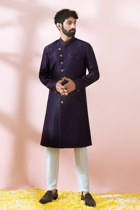 Arihant Rai Sinha Geometric Pattern Sherwani & Pant Set 