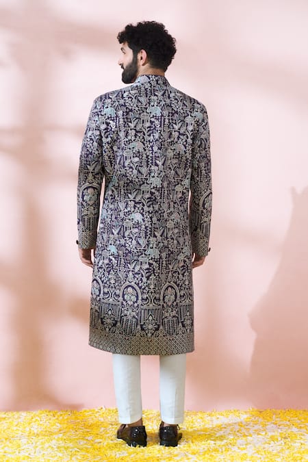 Arihant Rai Sinha Thread Sequin Embroidered Sherwani & Pant Set 