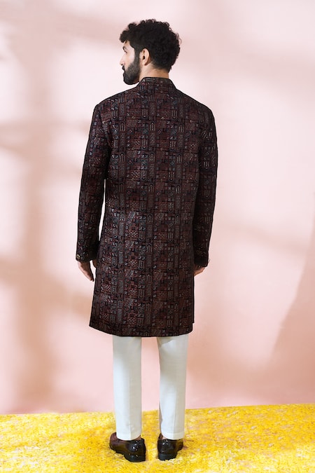Arihant Rai Sinha Geometric Pattern Sherwani & Pant Set 