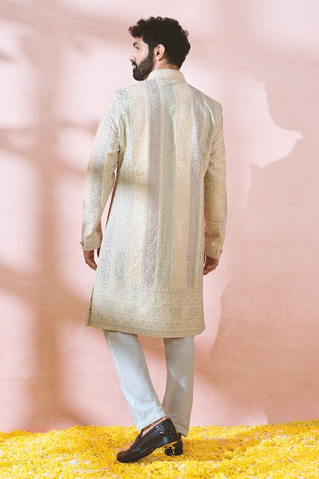 Arihant Rai Sinha Thread Sequin Embroidered Sherwani & Pant Set 