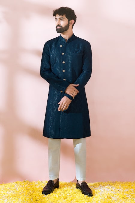 Arihant Rai Sinha Textured Sherwani & Solid Pant Set 