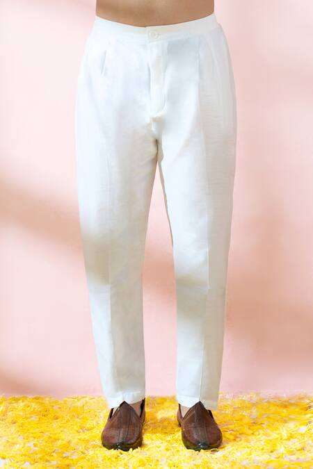 Arihant Rai Sinha_Pink Terrycloth, Polyester, Viscose Geometric Pattern Sherwani And Pant Set _Online_at_Aza_Fashions