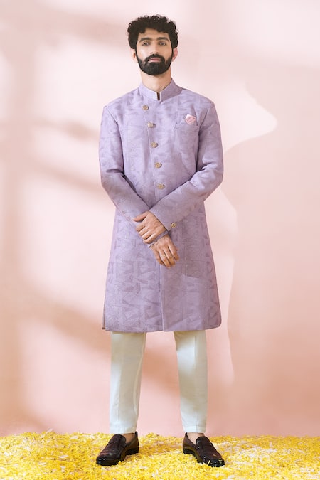 Arihant Rai Sinha Geometric Pattern Sherwani & Pant Set 