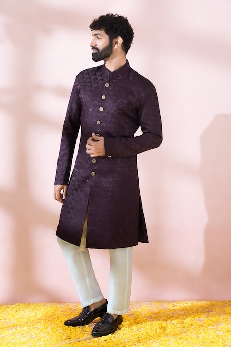 Arihant Rai Sinha Geometric Pattern Sherwani & Pant Set 