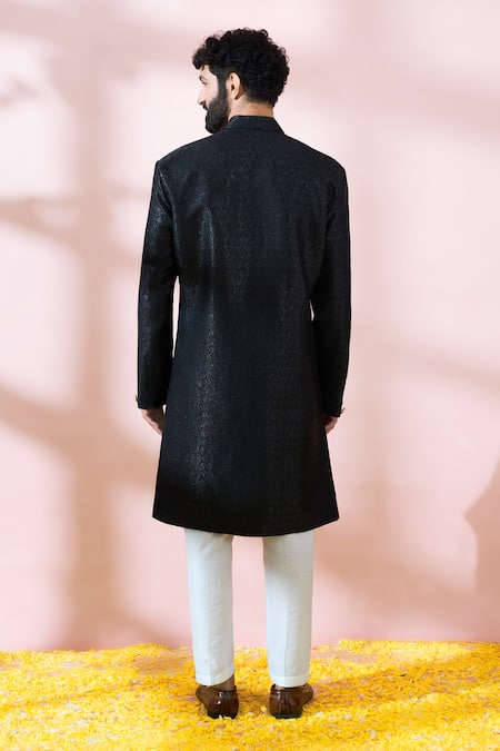 Arihant Rai Sinha Geometric Woven Sherwani & Pant Set 