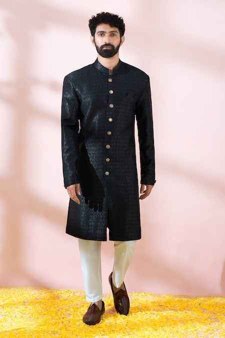Arihant Rai Sinha Geometric Woven Sherwani & Pant Set 