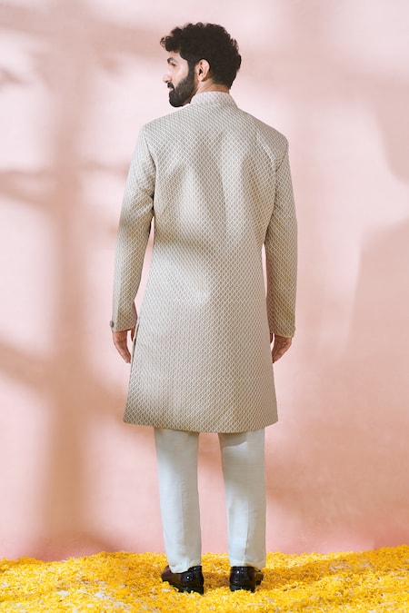 Arihant Rai Sinha Geometric Pattern Sherwani & Pant Set 