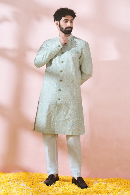 Arihant Rai Sinha Thread Sequin Embroidered Sherwani & Pant 