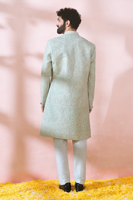 Arihant Rai Sinha Thread Sequin Embroidered Sherwani & Pant 