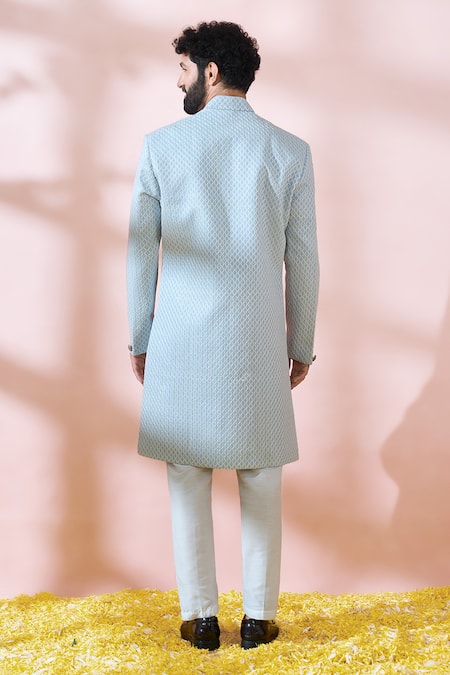 Arihant Rai Sinha Geometric Thread Sequin Sherwani & Pant Set 