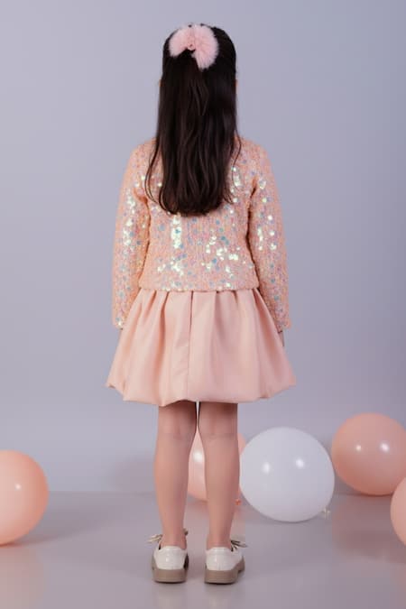 Lil Drama Sequined Jacket & Gathered Skirt Set 
