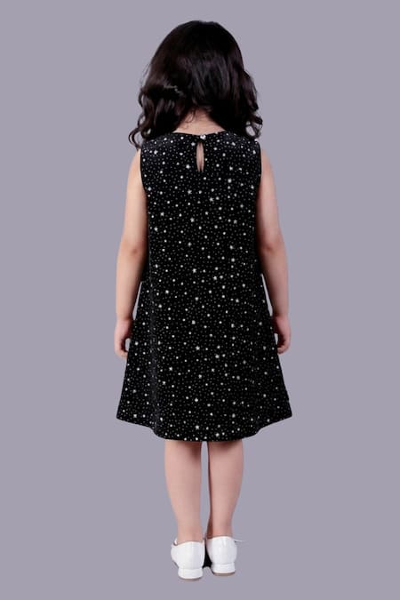 Lil Drama Star Print Velvet Dress 