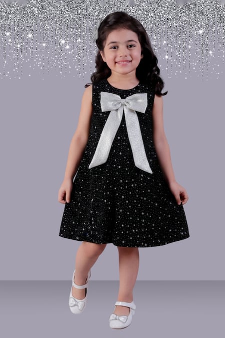 Lil Drama Star Print Velvet Dress 