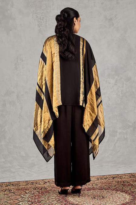 Shivani Bhargava Chanderi Striped Cape & Pant Set 