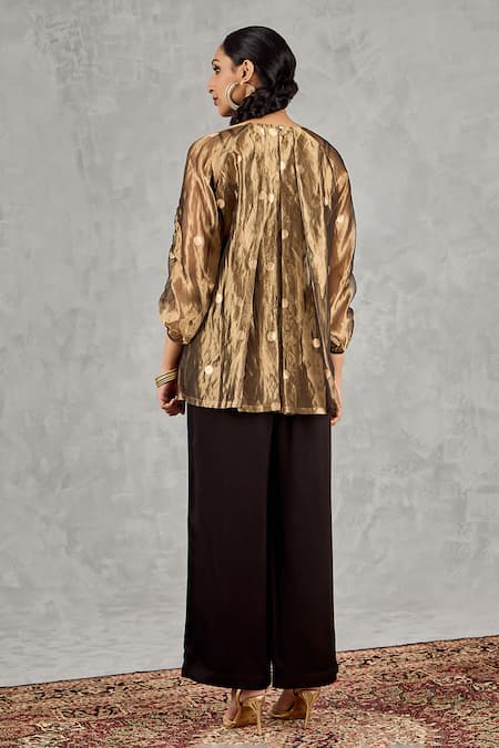 Shivani Bhargava Polka Dot Pleated Top & Pant Set 