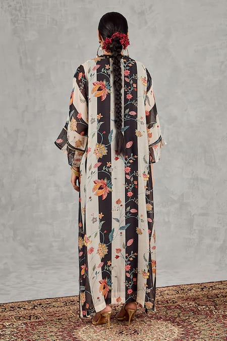 Shivani Bhargava Striped Floral Print Kaftan 