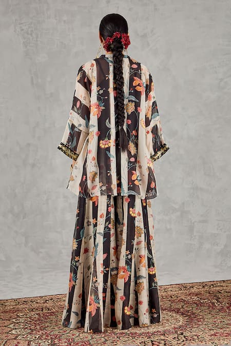 Shivani Bhargava Striped Floral Print Tunic & Palazzo Set 