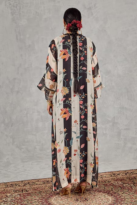 Shivani Bhargava Chanderi Striped Floral Tunic 