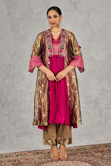 Shivani Bhargava Zari Embroidered Jacket & Kurta Set 