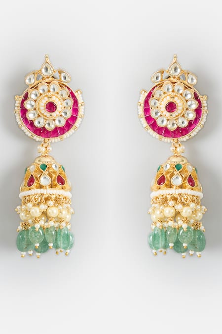 Vivinia By Vidhi Mehra Stone Studded Jhumkas 