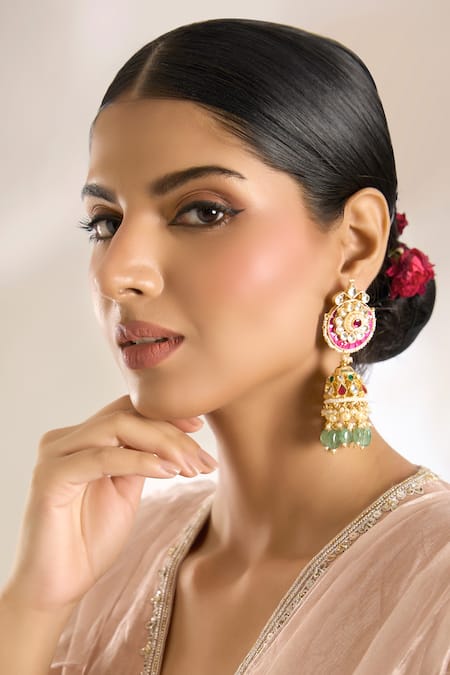 Vivinia By Vidhi Mehra Stone Studded Jhumkas 