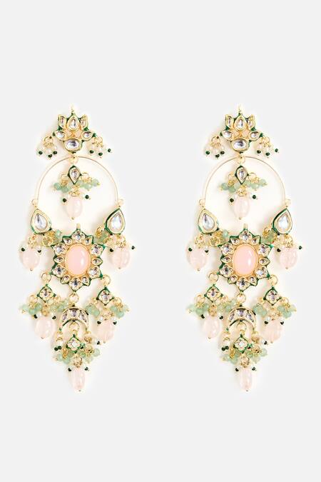 Vivinia By Vidhi Mehra Kundan & Pearl Embellished Earrings 