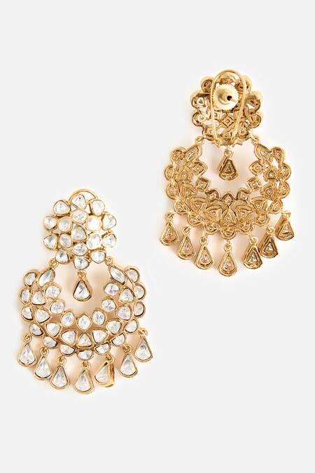 Vivinia By Vidhi Mehra Pearl & Stone Embellished Chandeliers 