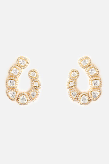 Vivinia By Vidhi Mehra Elegant Pearl Cluster Stud Earrings 