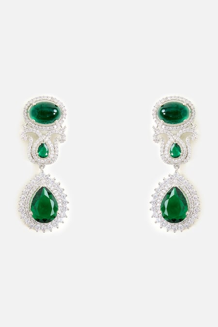 Vivinia By Vidhi Mehra Green Pearls, Stones, Crystals And Statement Necklace Set Online at Aza Fashions Vivinia By Vidhi Mehra_Green Pearls, Stones, Crystals And Statement Necklace Set _Online_at_Aza_Fashions