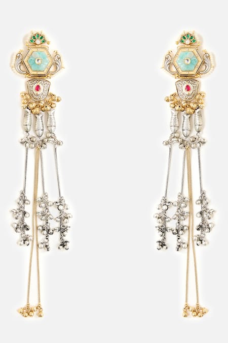 Vivinia By Vidhi Mehra Antique Long Statement Dangler Earrings 